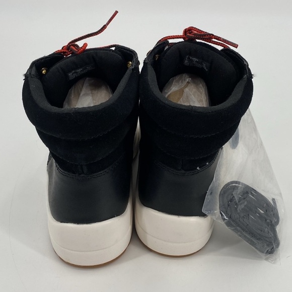 Lauren Ralph Lauren Black Leather Suede Water Resistant Rylee Hiker Sneaker New - Picture 4 of 13